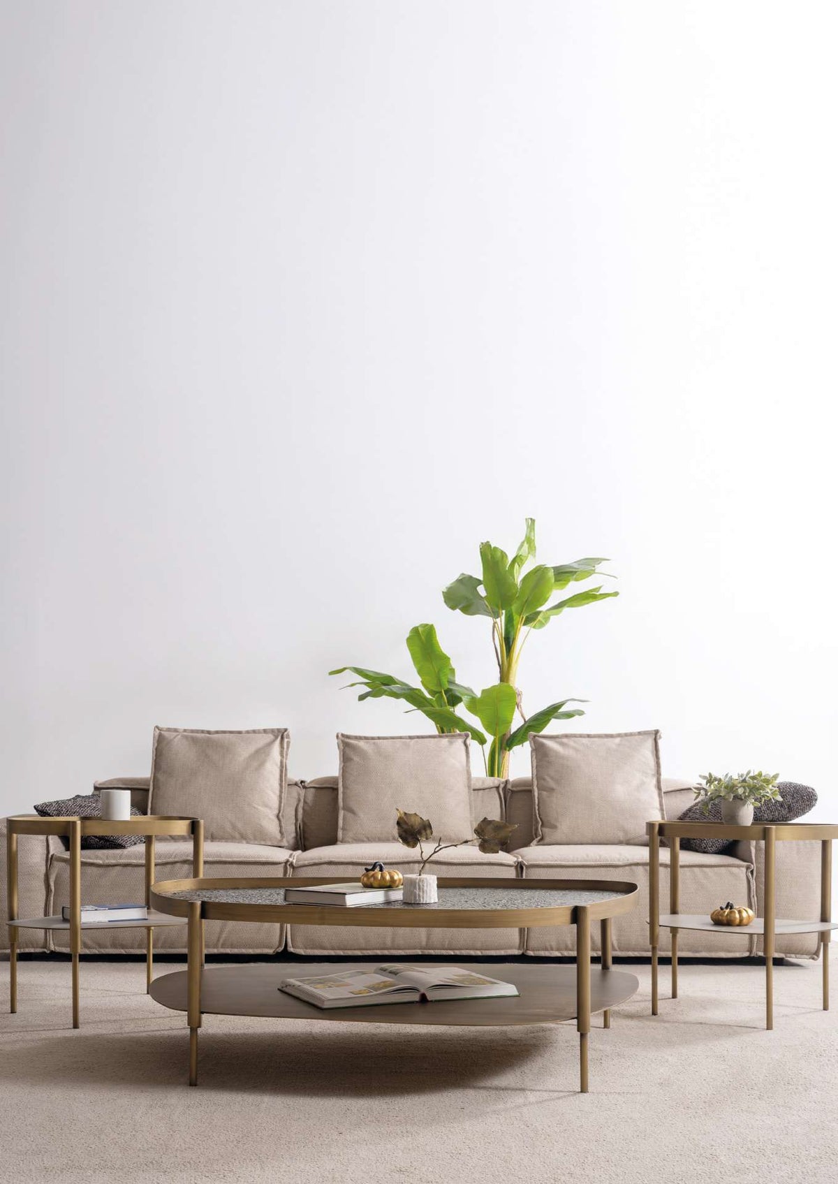 Hella – Couchtisch & Beistelltisch Set mit echtem Marmor