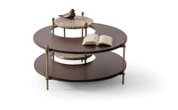 Aberto – Couchtisch & Beistelltisch Set mit echtem Marmor und Holzfurnier