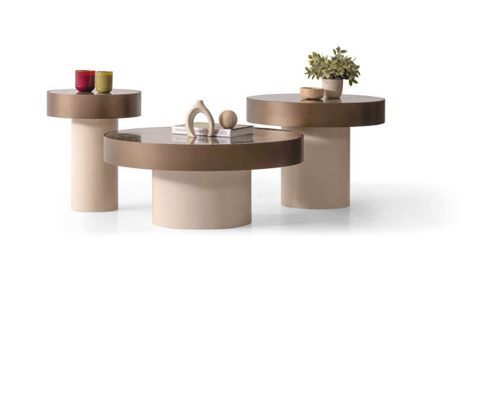 Veronica – Couchtisch & Beistelltisch Set mit echter Marmorplatte